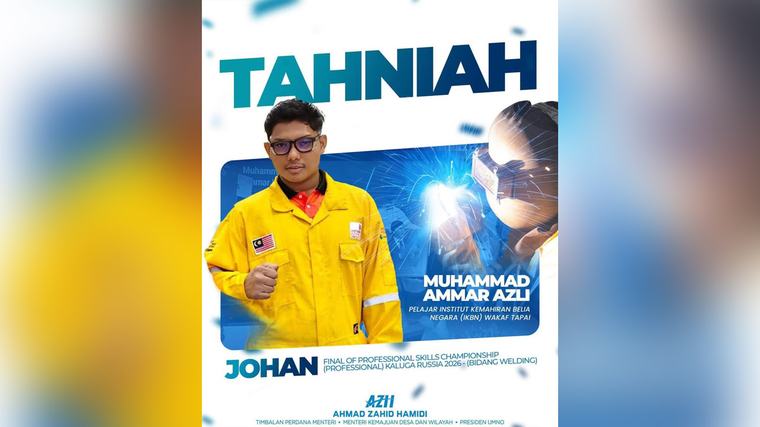 Ahmad Zahid ucap tahniah kepada Muhammad Ammar rangkul gelaran juara welding di pentas antarabangsa